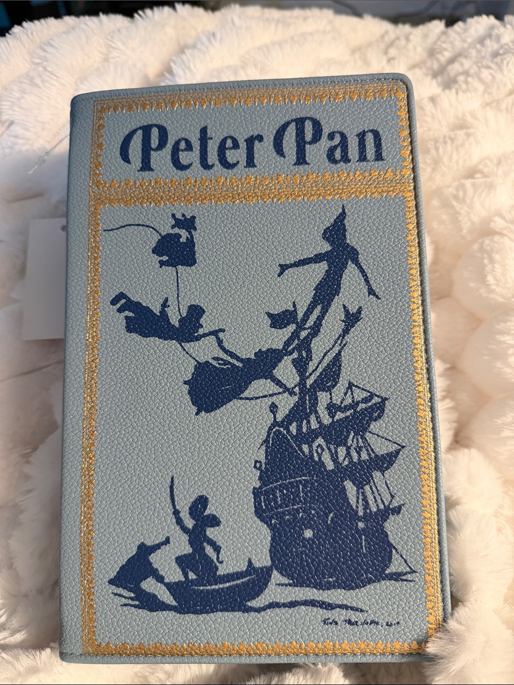 Peter Pan Blue Crossbody Bag with Gold Trim